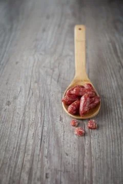 Small salami Stock Photos