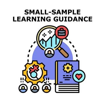 Small sample learning guidance concept illustrating data analysis 库存插图
