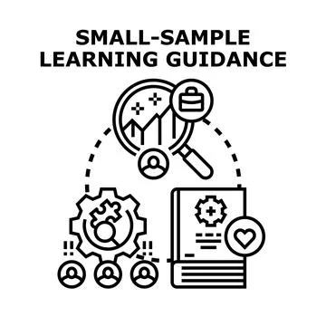 Small sample learning guidance concept illustrating data analysis Stock Illustration