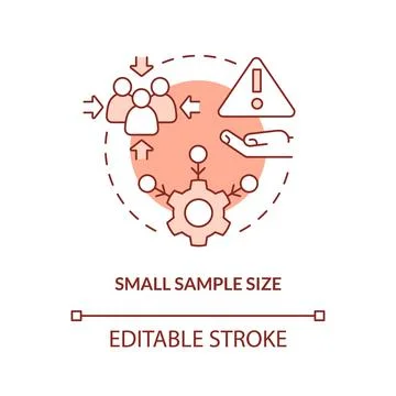 Small sample size orange concept icon Stock Illustration