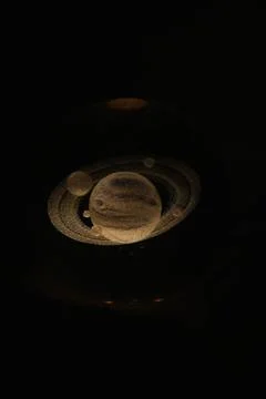 Small Saturn Lamp in the Shape of a Globe on a Stand Stock Photos