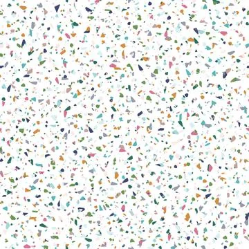 Small Scale Abstract Retro Terrazzo Seamless Pattern. Venetian Marble Textured Stock Illustration