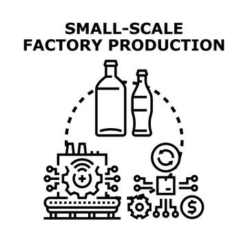 Small scale enterprise production process illustration Stock Illustration