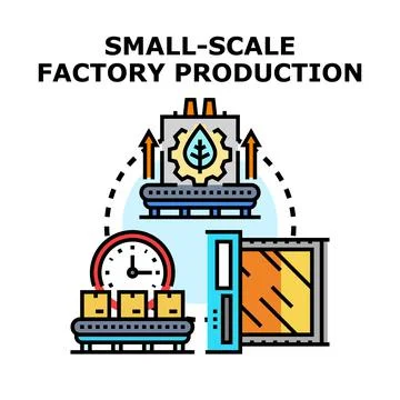 Small scale factory production process for sustainable industrial business 库存插图