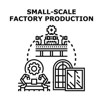 Small scale factory production working process illustration Stock Illustration