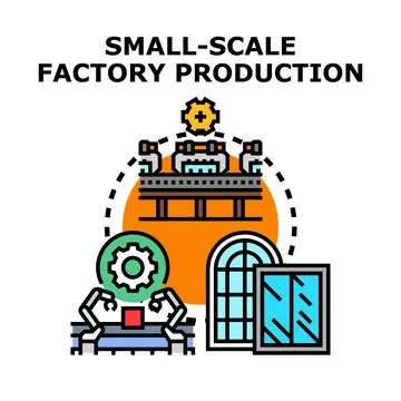 Small scale factory production working process illustration Stock Illustration