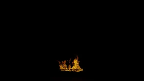 Small Scale Fire Line on black background used as Compositing Element Stock Footage 327509528