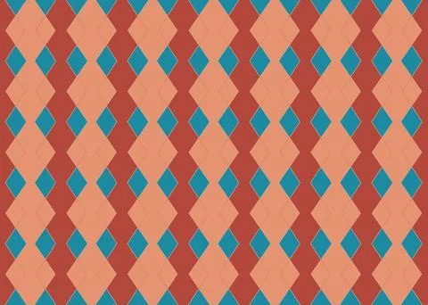 Small scale geometric shapes in orange seamless repeat pattern Stock Illustration