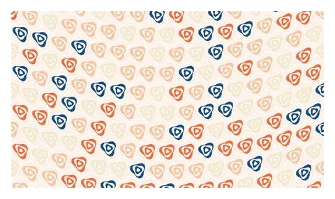 Small scale geometric triangle pattern in vibrant orange light tan and navy.. Illustrazione stock