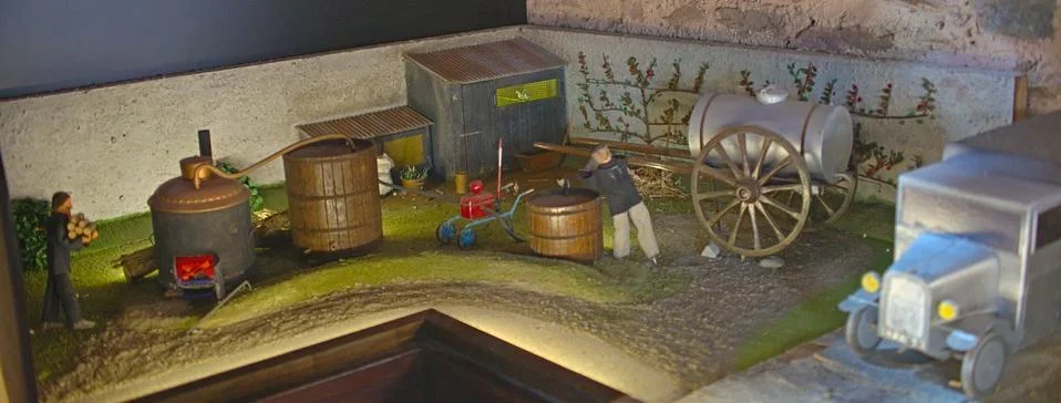 Small scale model representing firefighters from the past Stock Photos