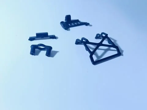 Small Scale Racing Car Plastic Parts Set and Mounts 스톡 사진