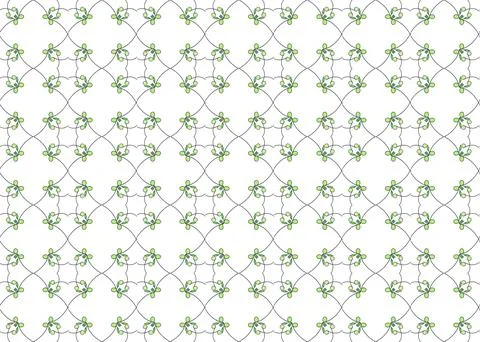 Small scale repeat pattern of green vines Illustrazione stock