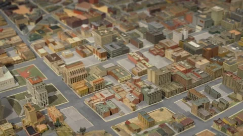 Small scale replica of historical downtown los angeles Vídeos de archivo 154522310