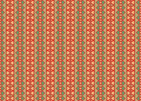 Small scale shapes in red yellow and green seamless repeat pattern illustrati Stock Illustration