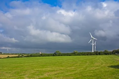 Small scale wind turbines in Cornwall Stock Photos