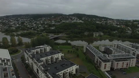 Small Scandinavian town Stock Footage 215634531