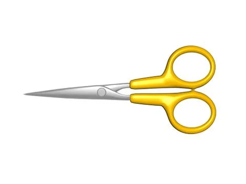 Small scissors for needlework with colorful handle Stock Illustration