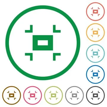 Small screen flat icons with outlines Stock Illustration