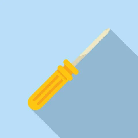 Small screwdriver icon flat vector. Service fix Illustrazione stock
