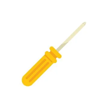 Small screwdriver icon flat vector. Service fix 库存插图