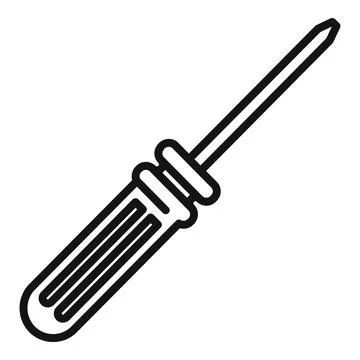 Small screwdriver icon outline . Service fix Stock Illustration