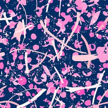 Small seamless pattern. Abstract. Leaves, berries, spots. Dark background. For Stock Illustration