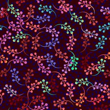 Small seamless pattern. Childrens texture. Small leaves, spots and twigs. Vector Stock Illustration