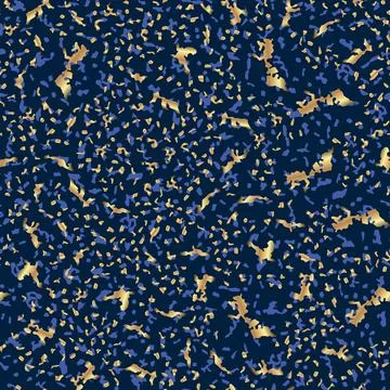 Small seamless pattern with golden elements. Curls, scribbles and spots. dark Stock Illustration