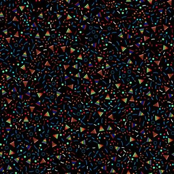 Small seamless patterns of geometric details. Triangles, zigzags, circles and Stock Illustration