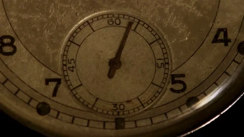 Small second hand ticking on an antique watch subdial Stock Footage 329597831