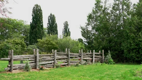 Small section of cedar rail fence. Stock Footage 95298628