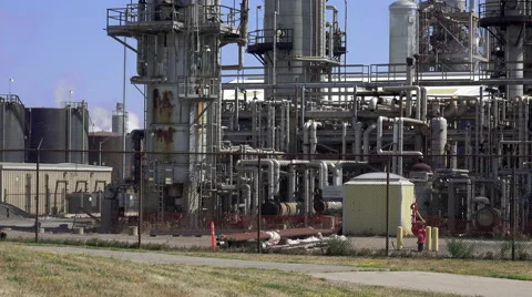 Small section of Lubricants Refinery Stock Footage 66063855
