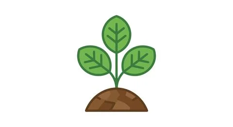 Small seedling growing from dark soil representing nature growth renewal ec.. Illustration