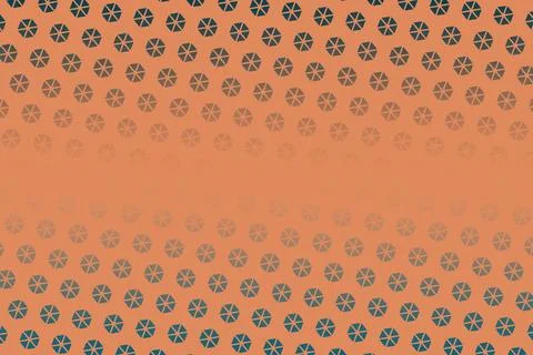 Small segmented hexagonal emblems fade through the center of a terracotta f.. Stock Illustration
