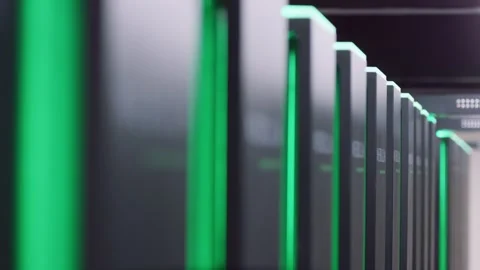 Small Server Room Data Center With Working Server Racks,china Video stock 130960636