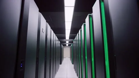 Small Server Room Data Center With Working Server Racks,china Stock Footage 130961279