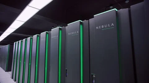 Small Server Room Data Center With Working Server Racks,china Video stock 130962031