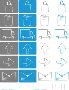 Small set of icons for e-shops Ilustración de archivo