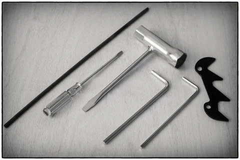 A small set of locksmith tools for work. Stock Photos