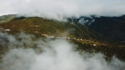 The small settlement in the mountains in China Stock Footage 120278538