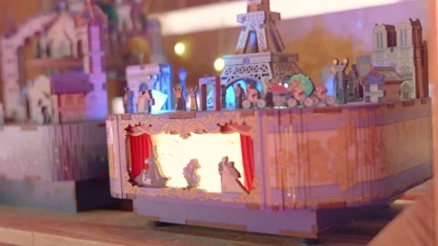 Small Shadow Puppets, Miniature Puppet Show Scene With Handcrafted Details And Stockbeeldmateriaal 328048409