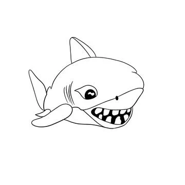 Small shark with big teeth Stock Illustration