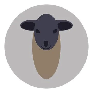 Small Sheep head icon vector Stock Illustration