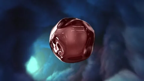 A small, shiny, red dark object is floating in the air Stock Footage 271354696