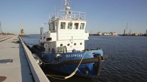 Small ship for industrial divers Stock Footage 54651174