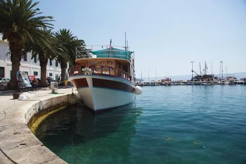 Small ship at the marina. Stock Photos