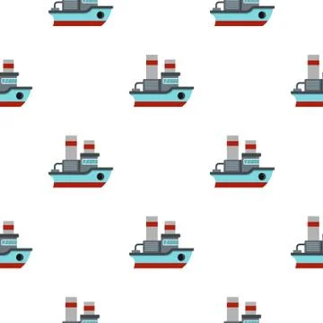 Small ship pattern flat Illustrazione stock