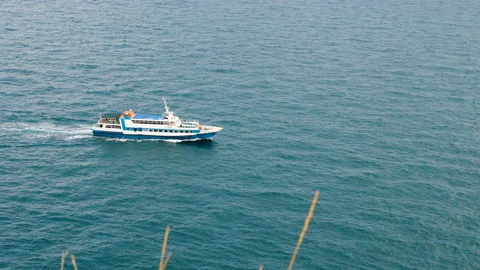 A small ship sails on the sea. Stock-Footage 97079921