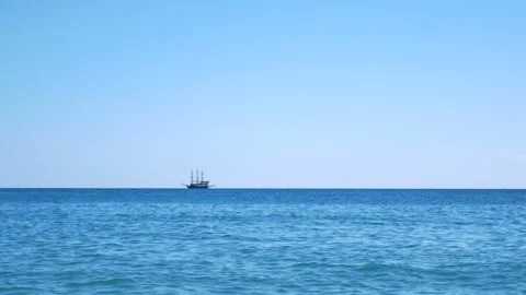 A small ship sails on the sea. Stock-Footage 97500757