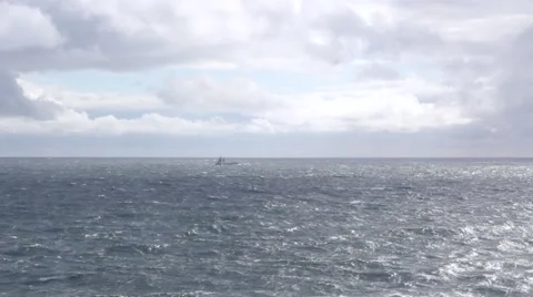 Small ship in sea Stock Footage 53315091